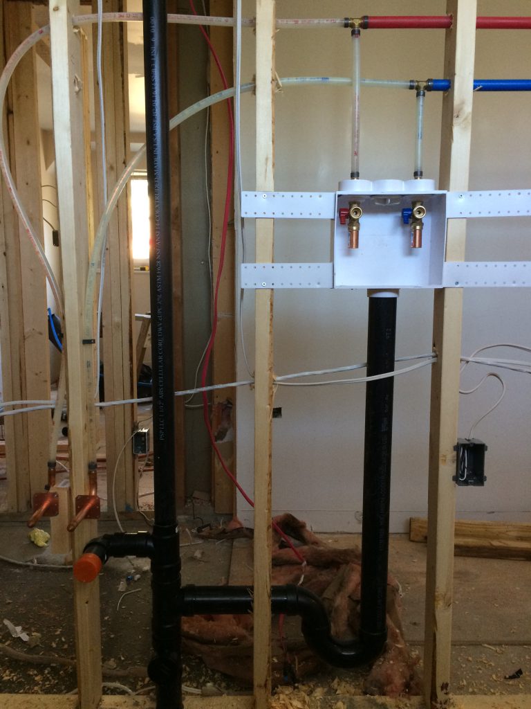 New laundry box and sink rough in Callaway Plumbing and Drains Ltd