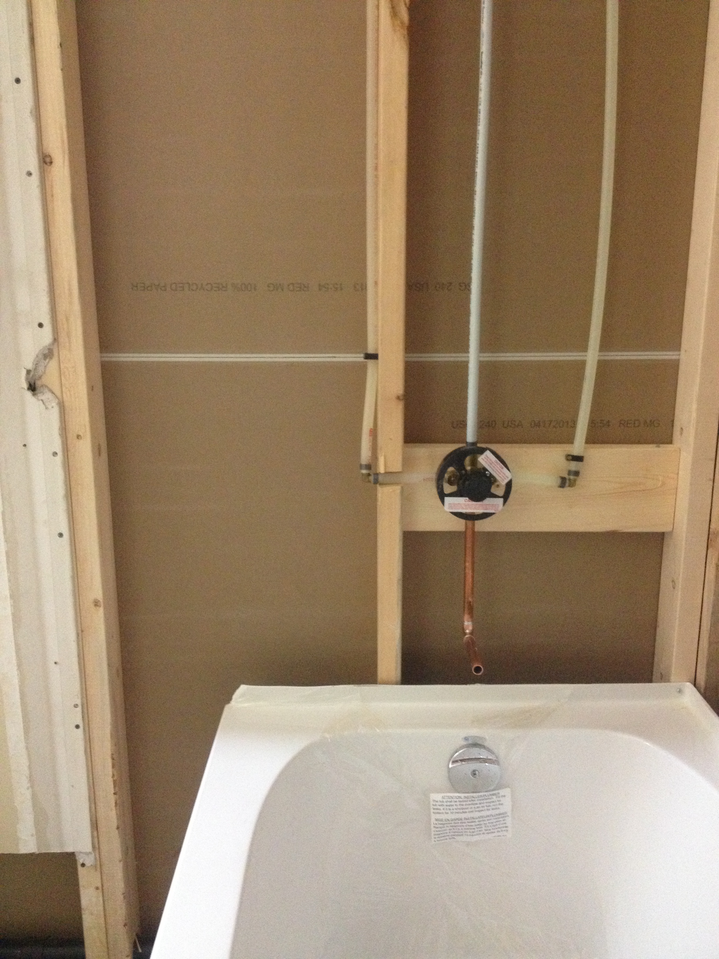 New Installation Of Bathtub And Shower, How To Install A Moen Bathtub Faucet