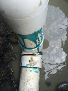 Cracked PVC fitting